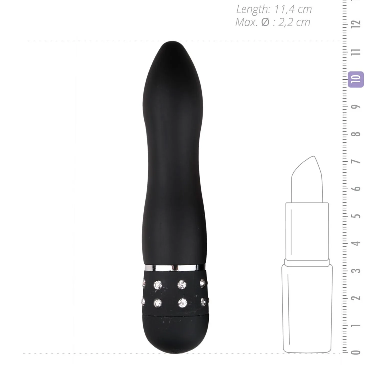 Easytoys Mini Vibrator Glad - Zwart