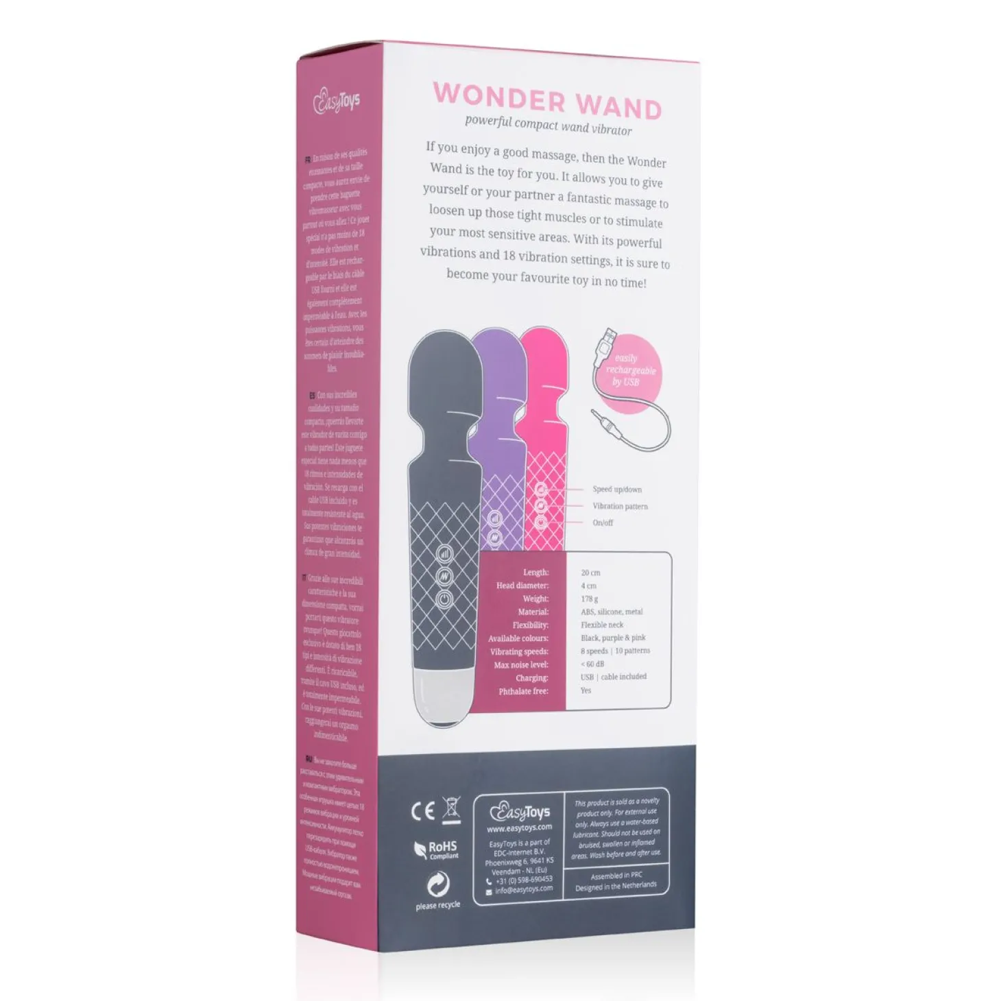 EasyToys Mini Wand Vibrator - Zwart