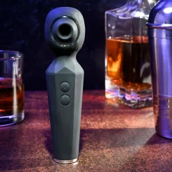 Evolved - Rainbow Sucker Wand Vibrator - Zwart