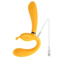 Evolved - The Monarch Strapless Strap On Vibrator - Geel