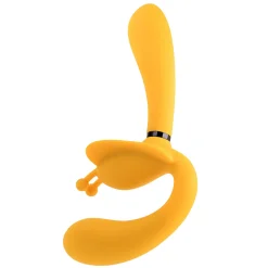Evolved - The Monarch Strapless Strap On Vibrator - Geel