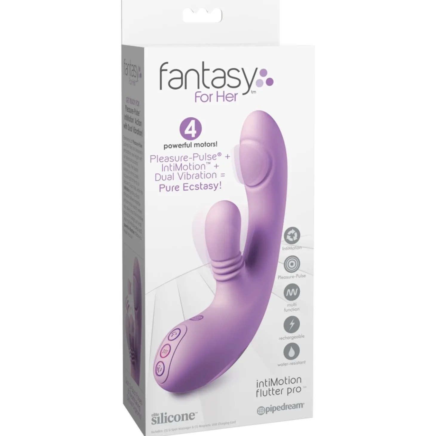 Fantasy For Her - IntiMotion Flutter Pro Rabbit - Paars
