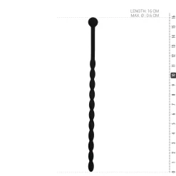 Geribbelde Siliconen Dilator - Zwart