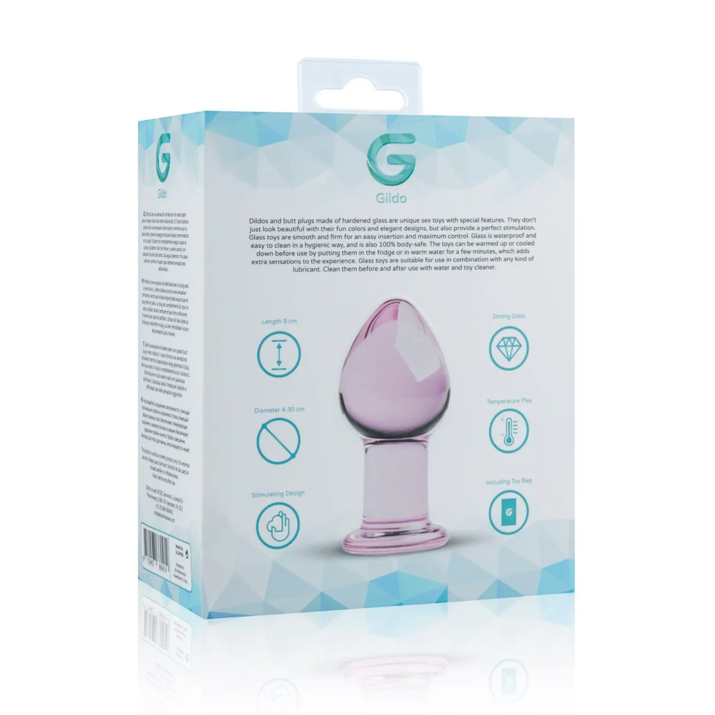Gildo - Roze Glazen Buttplug No. 27 - 9 cm