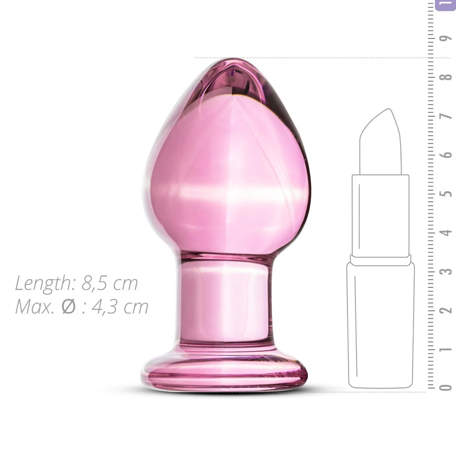 Gildo - Roze Glazen Buttplug No. 27 - 9 cm