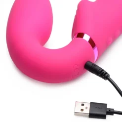 G-Pulse Vibrerende Strapless Strap-On Vibrator Met Afstandsbediening - Roze