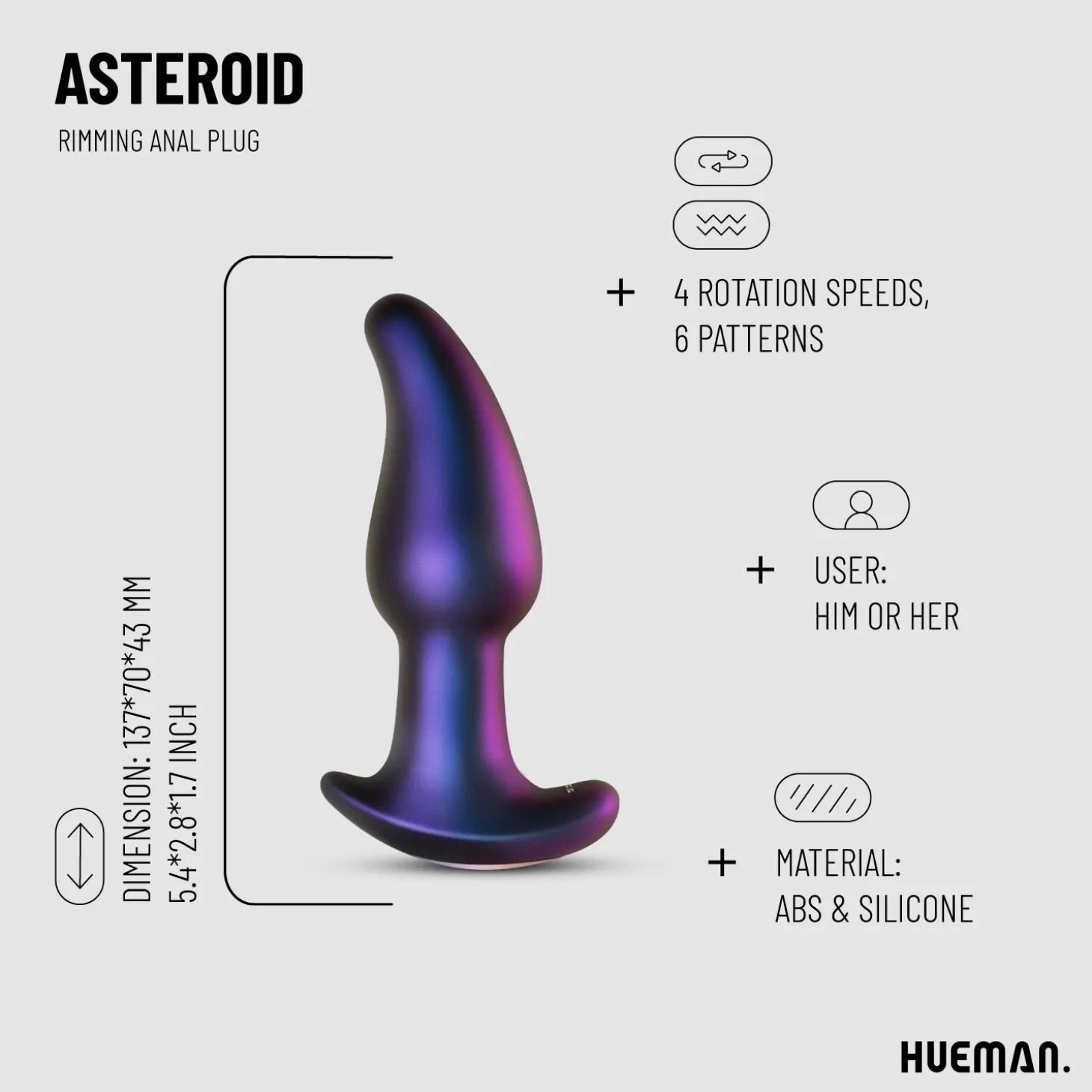 Hueman - Asteroid Rimmende Anaal Plug
