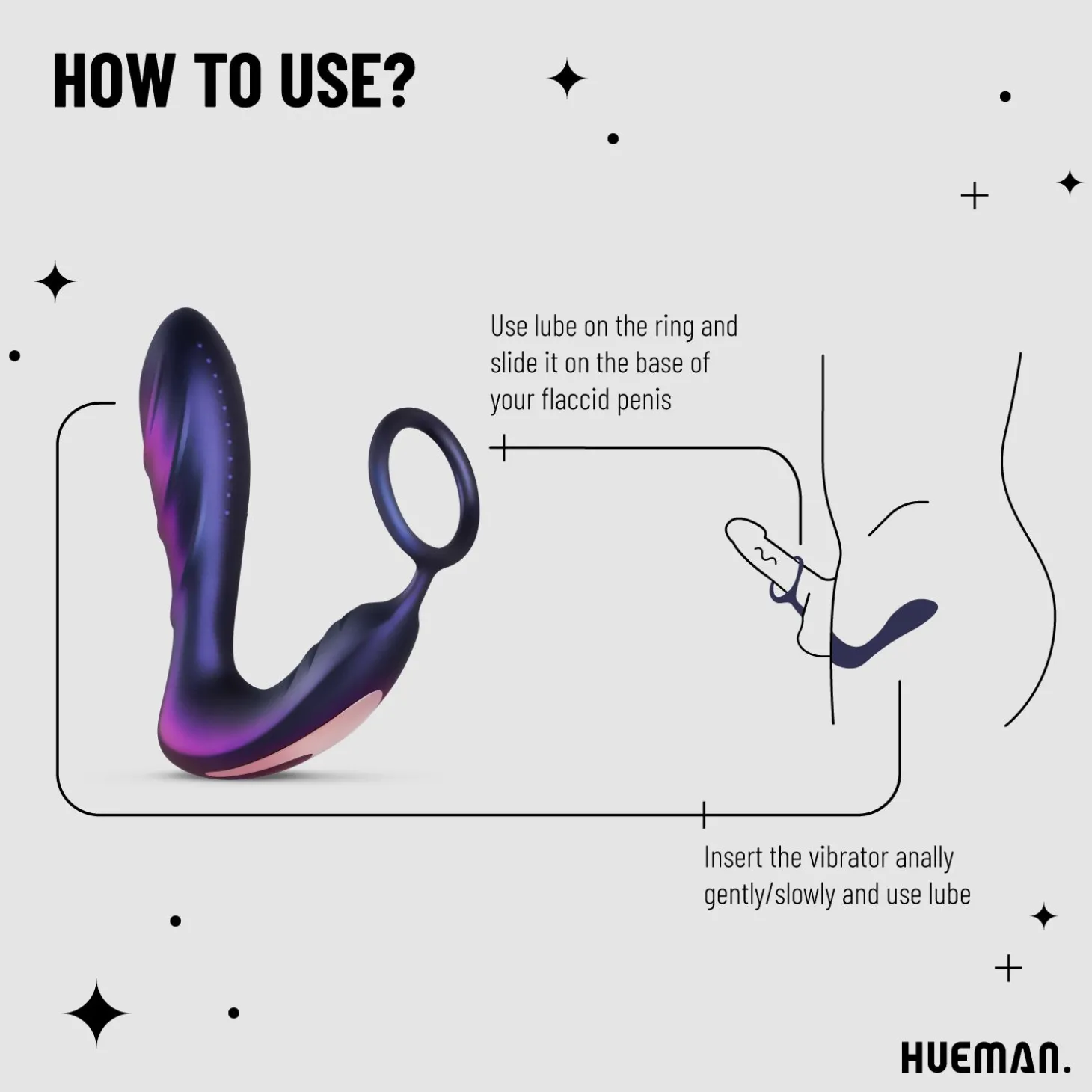 Hueman - Black Hole Anaal Vibrator Met Cockring