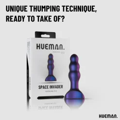 Hueman - Space Invader Vibrerende en Stotende Buttplug