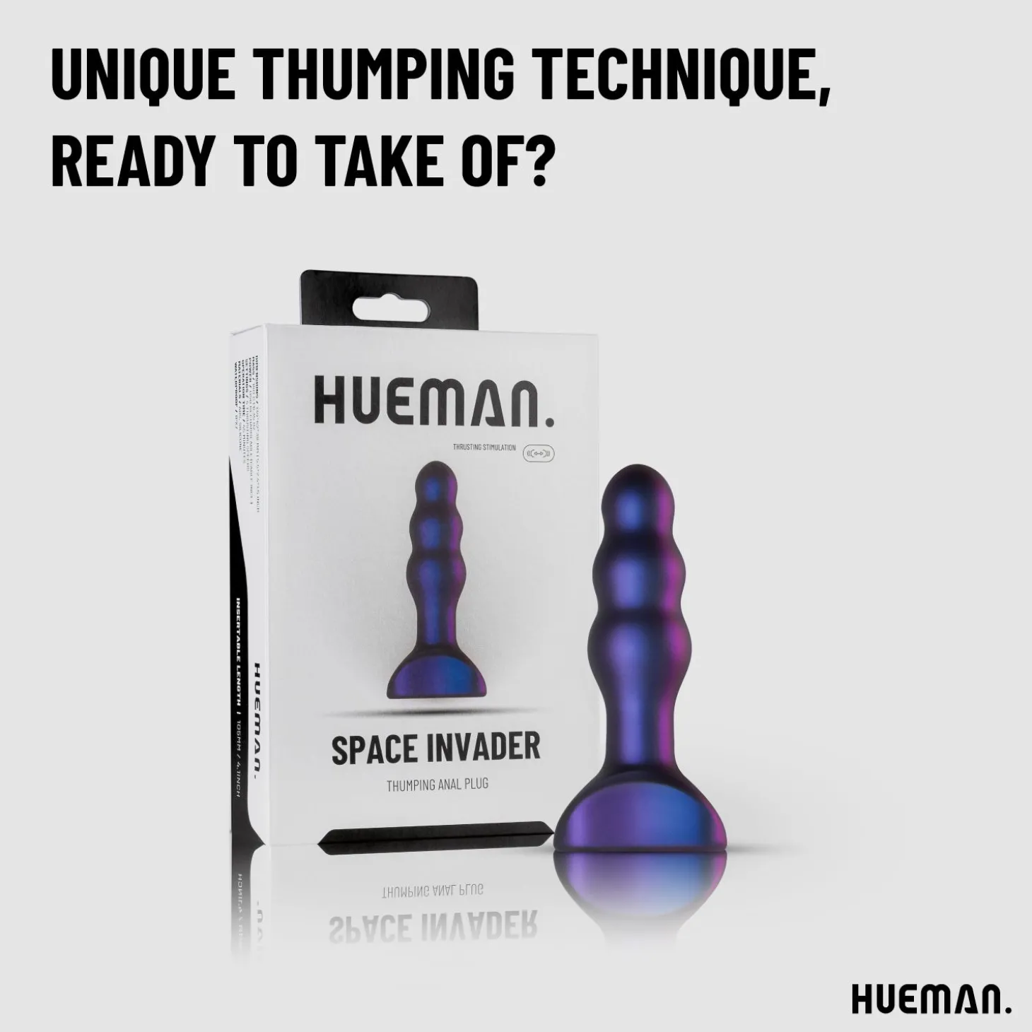 Hueman - Space Invader Vibrerende en Stotende Buttplug