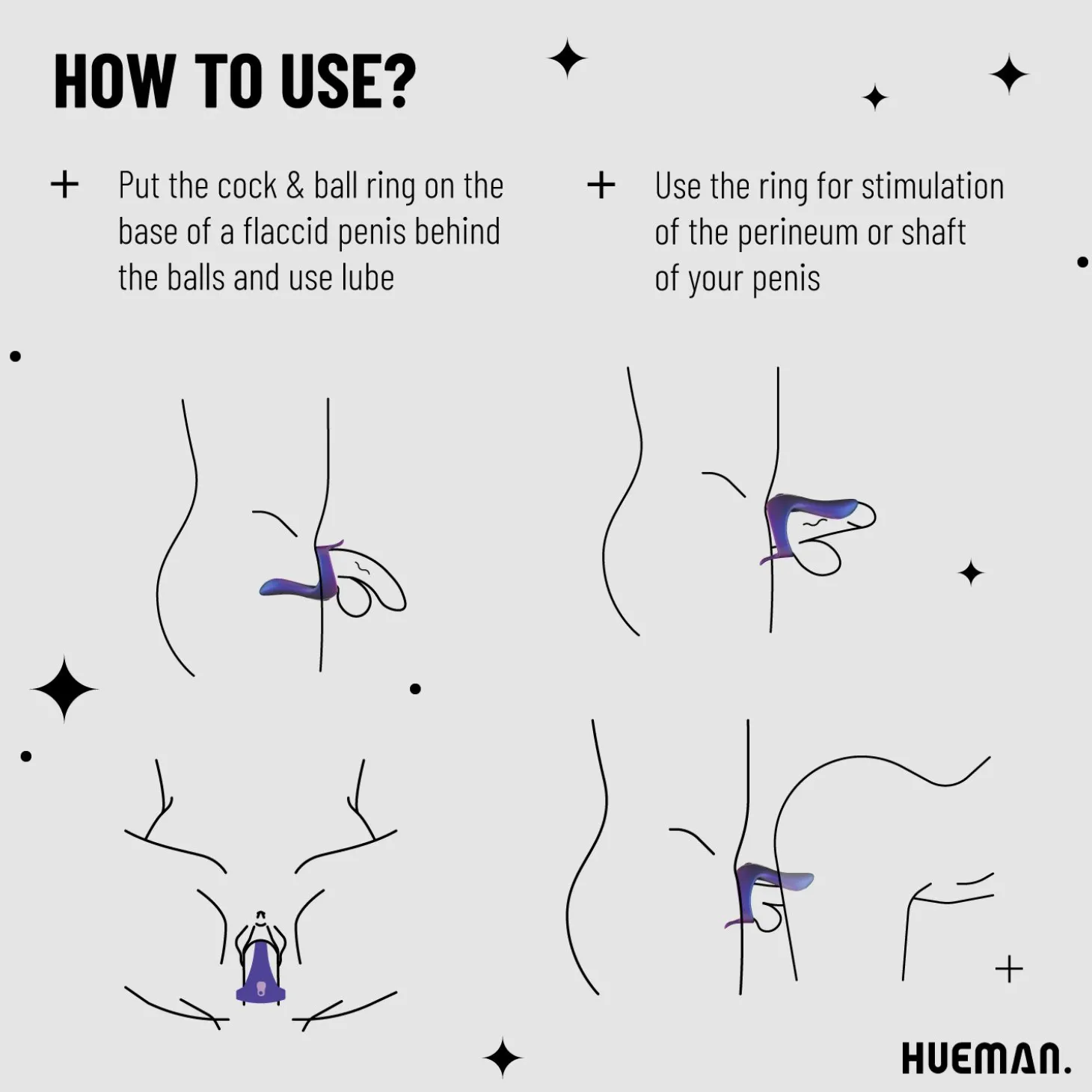 Hueman - Vibrerende Strap-on Cockring