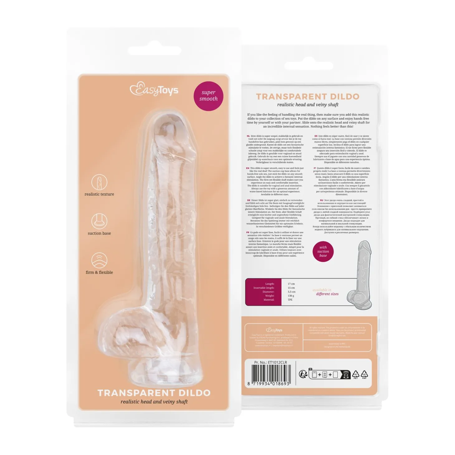 Jelly Dildo met Ballen - 15 cm
