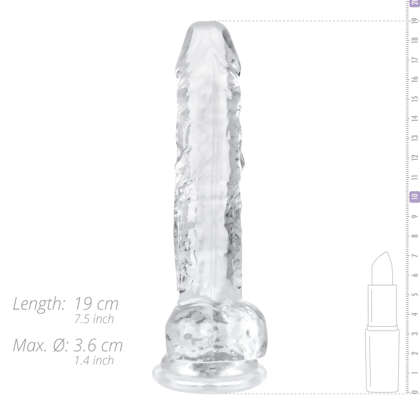 Jelly Dildo met ballen - 17 cm