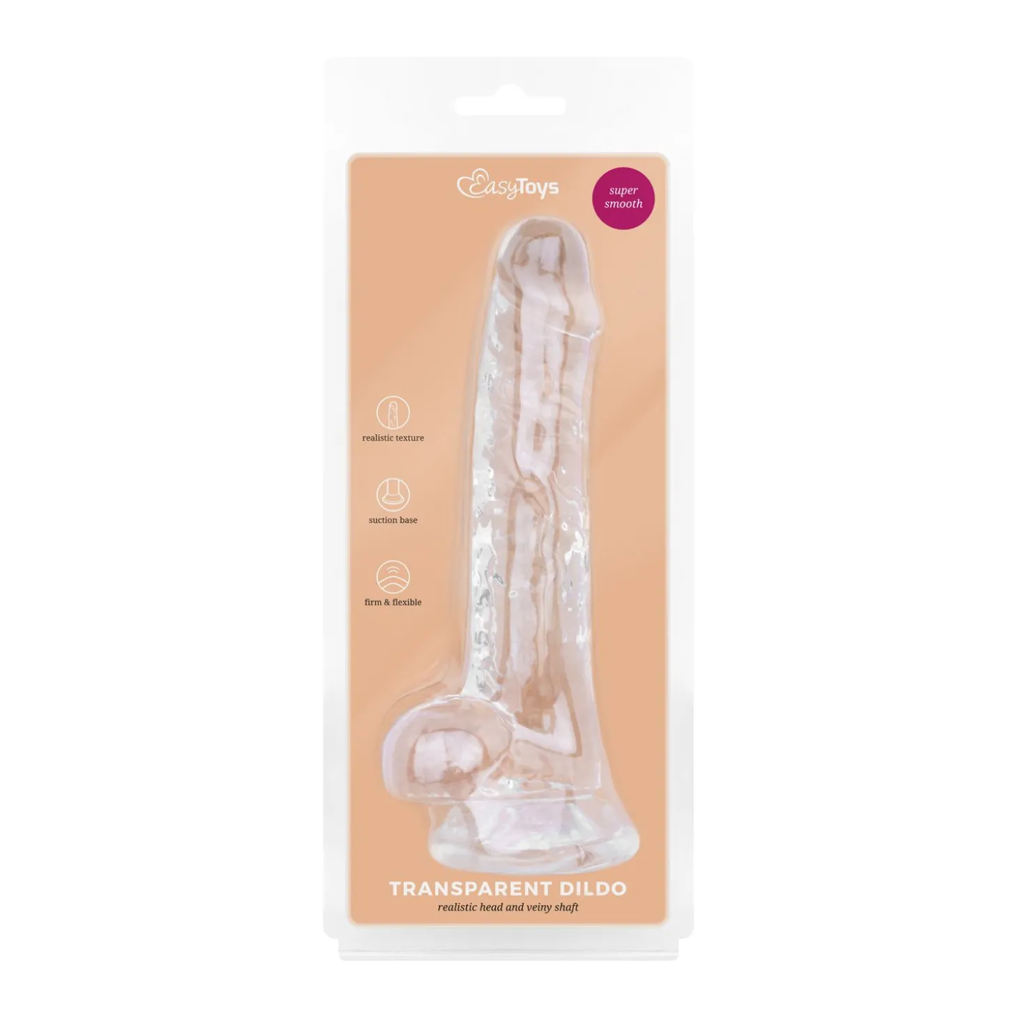 Jelly Dildo met ballen - 17 cm