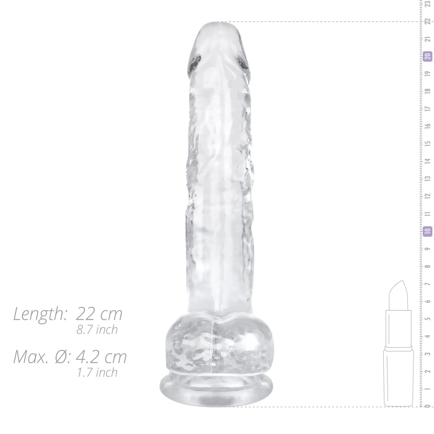 Jelly Dildo met ballen - 19 cm