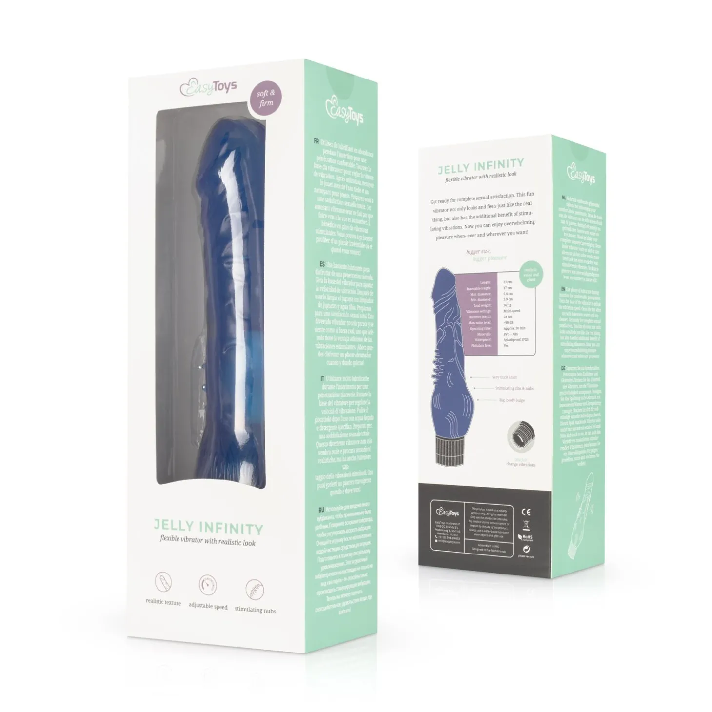 Jelly Infinity - Realistische Vibrator - Blauw