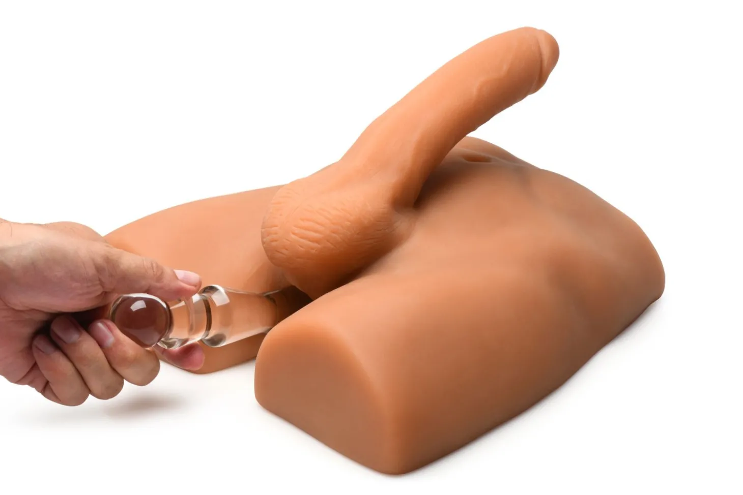 JOCK - Ass Masturbator met Positioneerbare Dildo - Mediumkleurig
