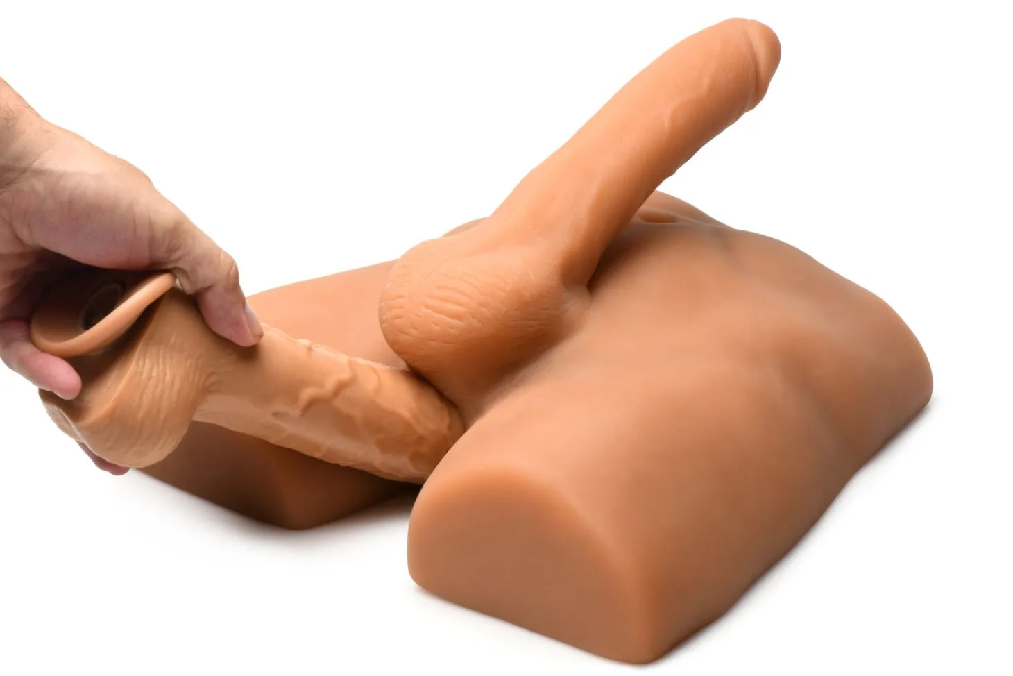 JOCK - Ass Masturbator met Positioneerbare Dildo - Mediumkleurig