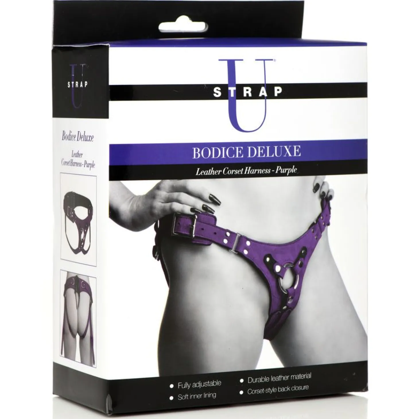 Korset Deluxe Leren Strap On - Paars