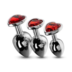 Kristal Buttplug Set - Zilver