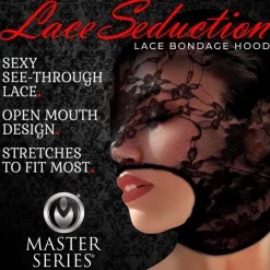 Lace Seduction Bondage Masker - Zwart