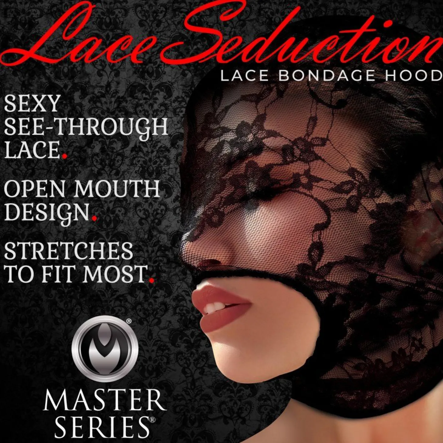 Lace Seduction Bondage Masker - Zwart