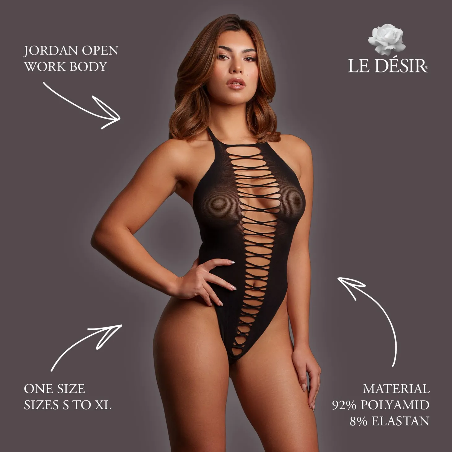 Le Désir - Jordan Open Body - Zwart