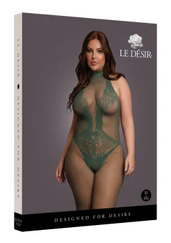 Le Désir - Kanten Visnet Catsuit - Groen