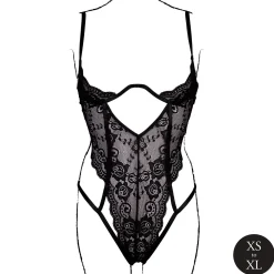 Le Désir – Open Cup Bodysuit met Beugel - Zwart