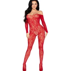 Leg Avenue - Lace Bodystocking - Rood