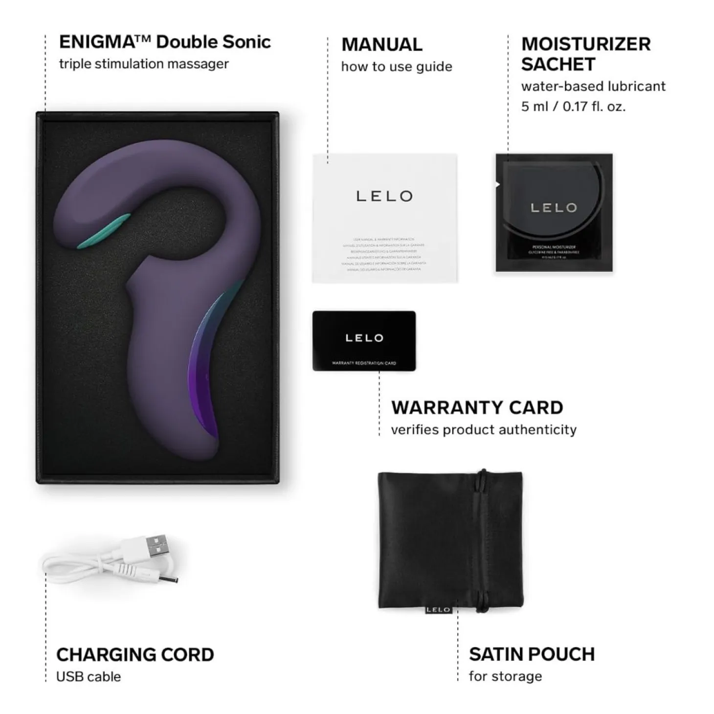 LELO - ENIGMA Double Sonic A-spot vibrator - Cyber Purple