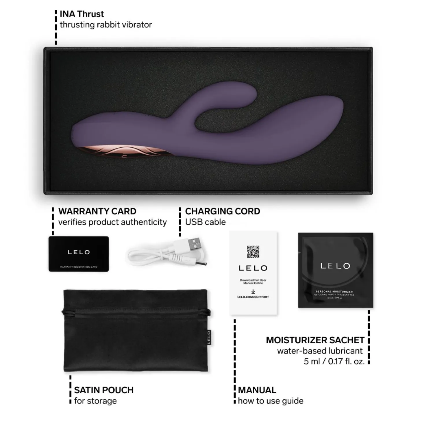 LELO - INA Thrust Dual-Action Massager - Purple Twilight