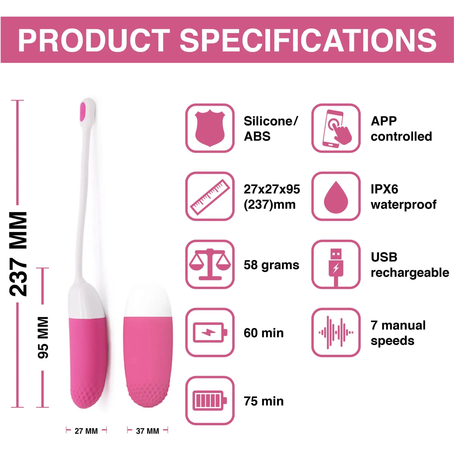 Magic Motion - Vini App Controlled Vibratie Eitje - Koraal/Geel