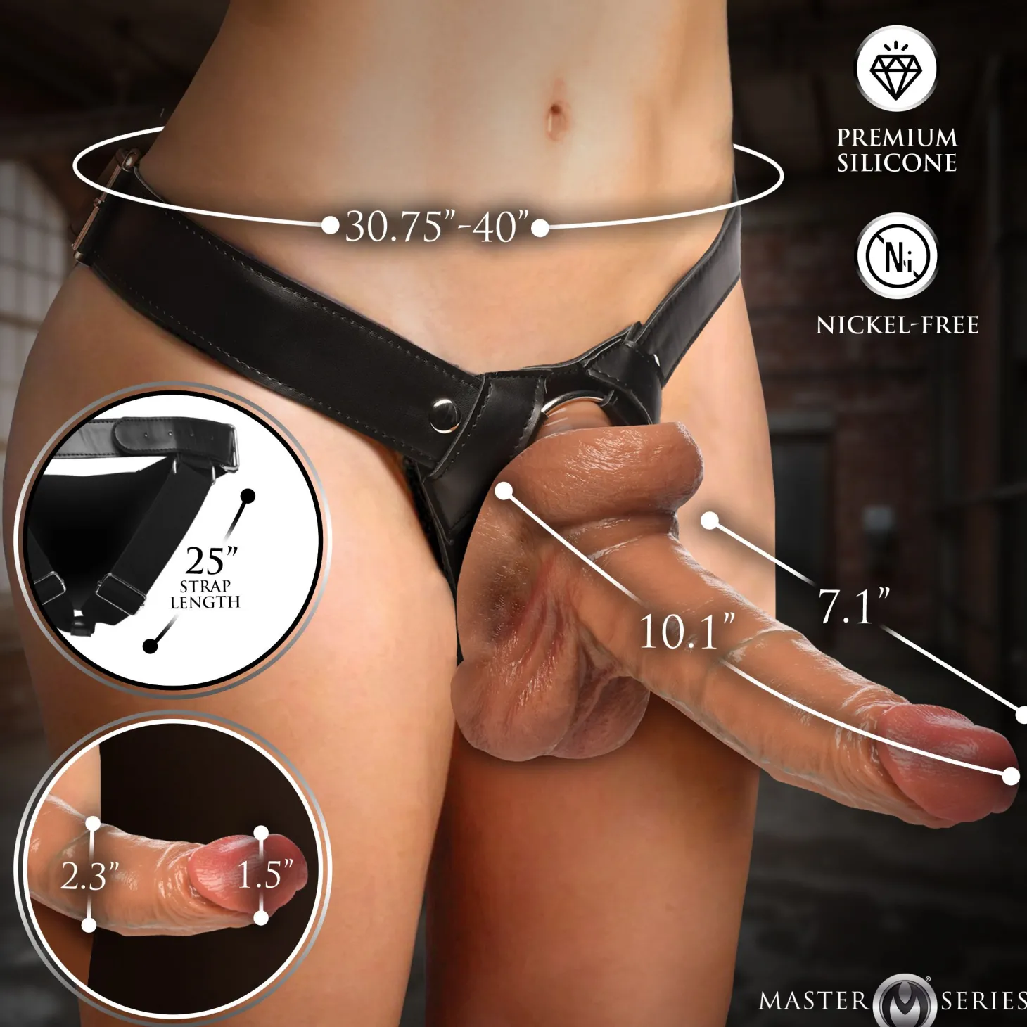 Master Series - Dildo with Harness - 22.9 cm