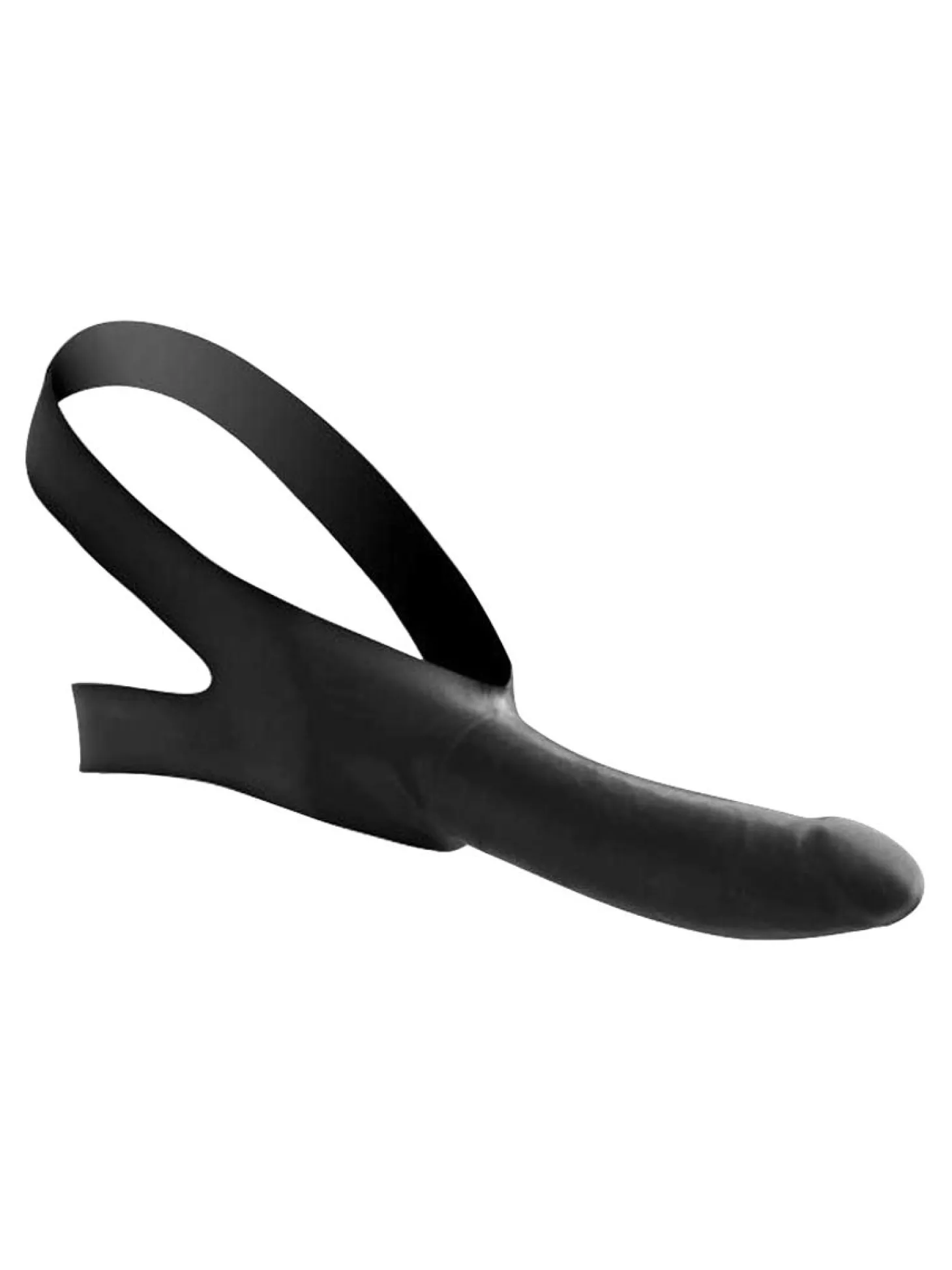 Master Series - Face Strap-On Mondknevel met Dildo - Black