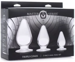 Master Series - Triple Cones Anaalplug Set van 3 - Transparant