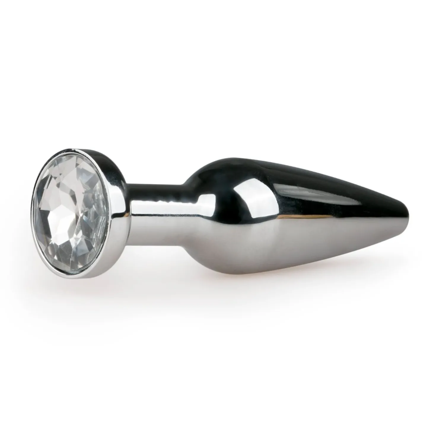 Metalen Buttplug met Diamant Zilver - L