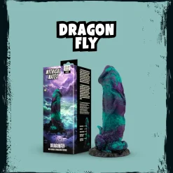 Mythical Mates - Dragonfly Dildo Paars & Groen - 22.6 cm