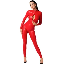 Noir Handmade – Orgia Powerwetlook Overall – Rood