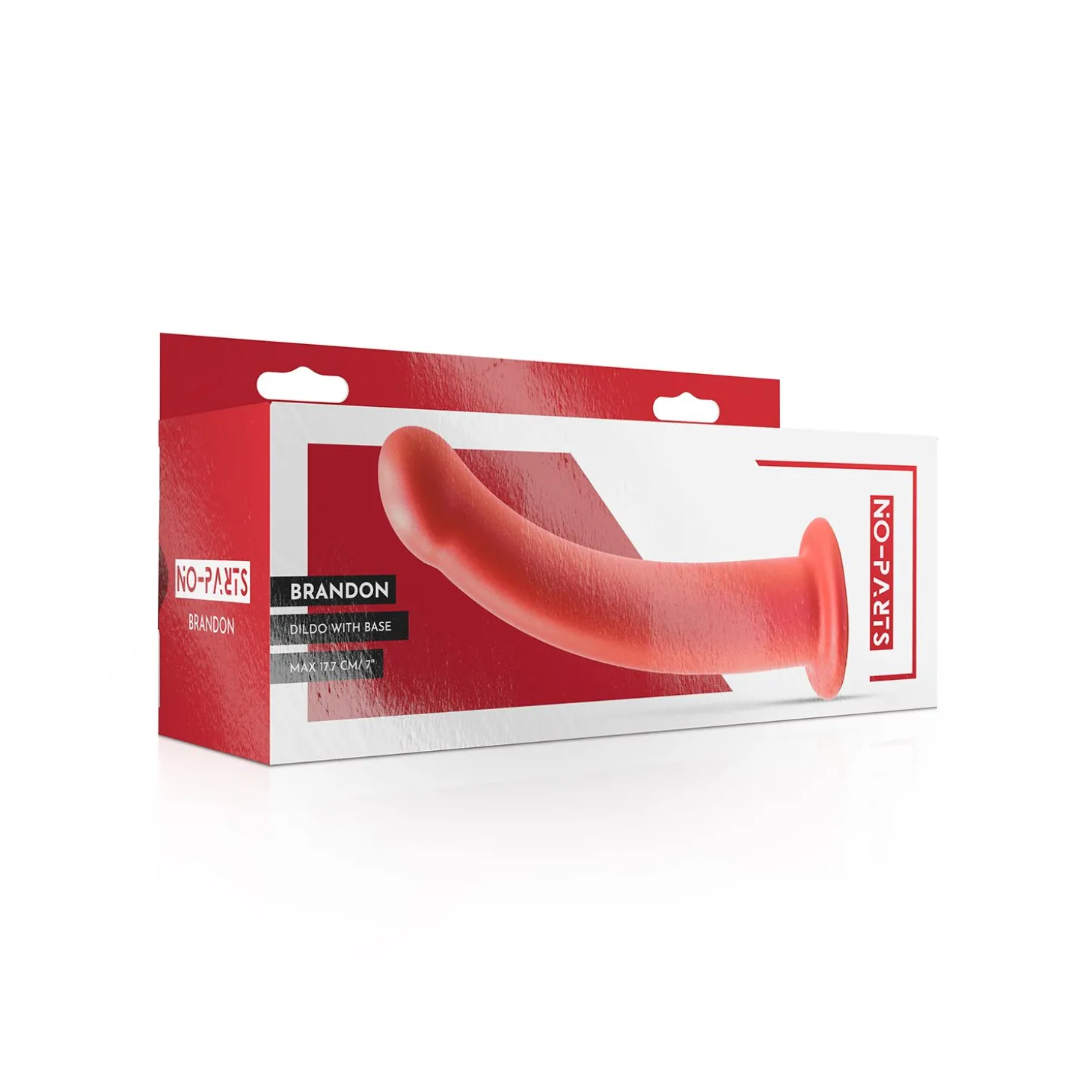 No-Parts - Brandon Dildo met Basis - Rood