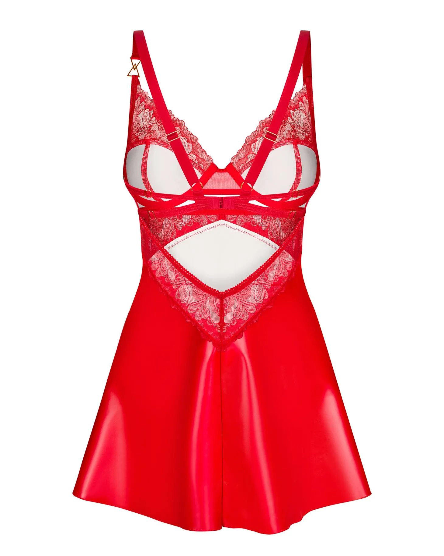 Obsessive - Aliosa Chemise & String - Rood