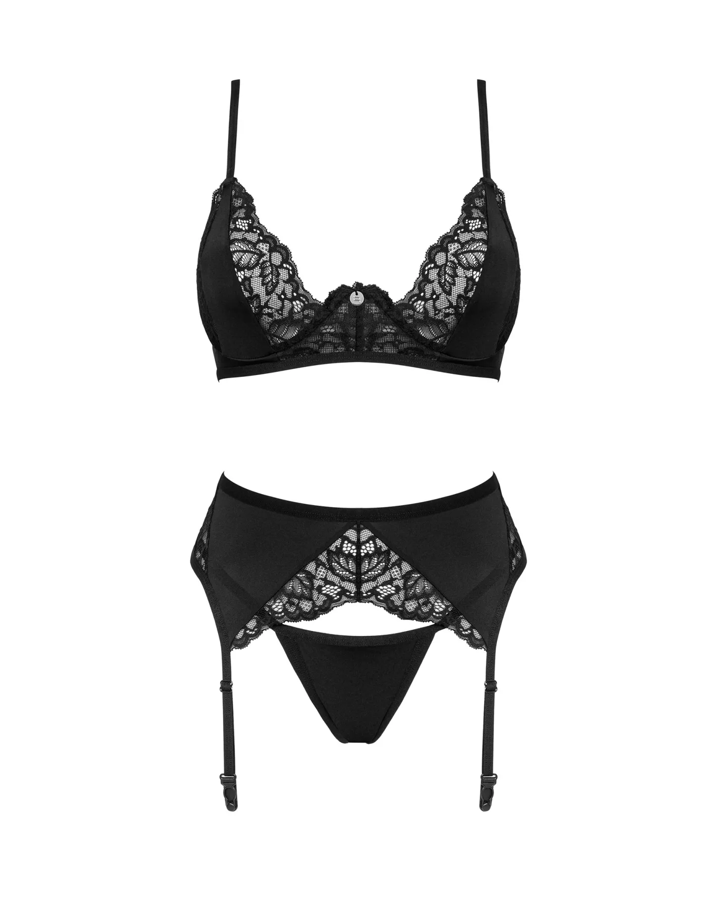 Obsessive - Bellastia 3-delige BH Set - Zwart
