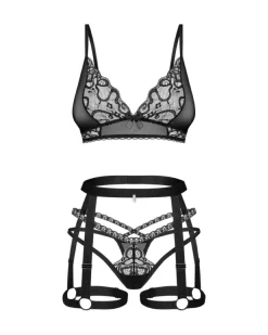 Obsessive - Blomentis Driedelige Set - Zwart