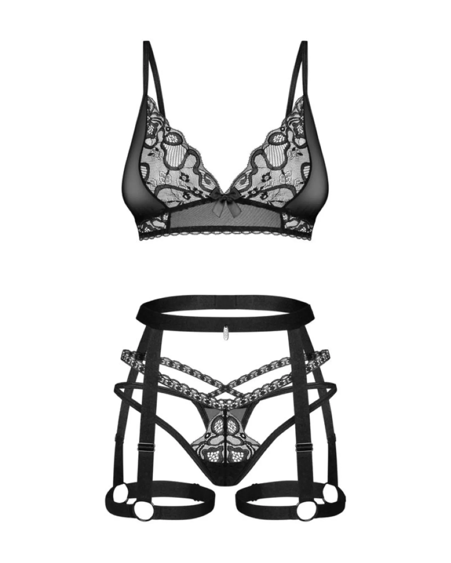 Obsessive - Blomentis Driedelige Set - Zwart