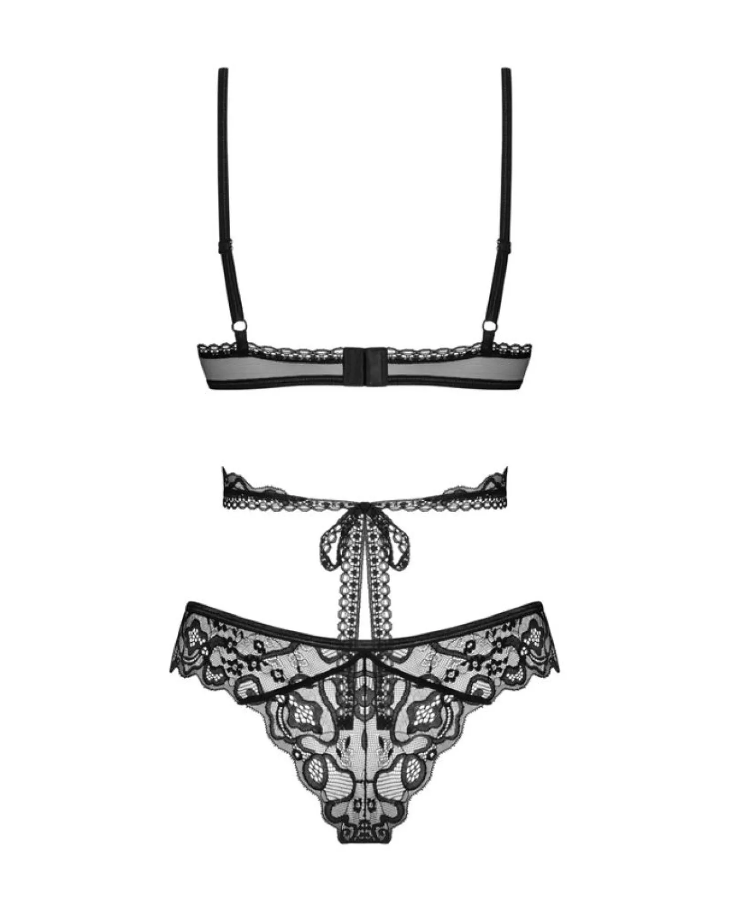 Obsessive - Blomentis Tweedelige Set - Zwart