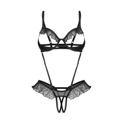 Obsessive - Carrola Crotchless Teddy - Zwart