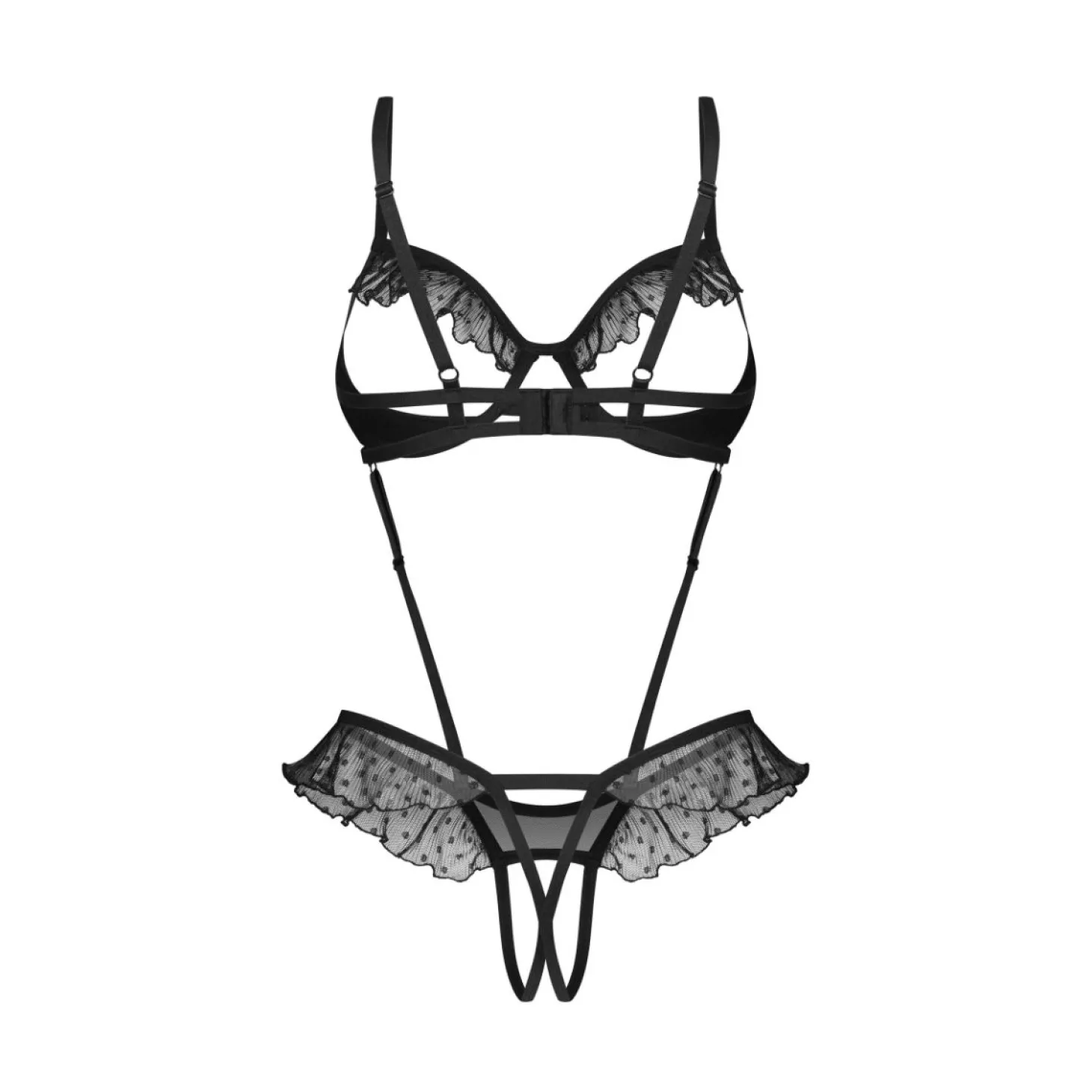 Obsessive - Carrola Crotchless Teddy - Zwart