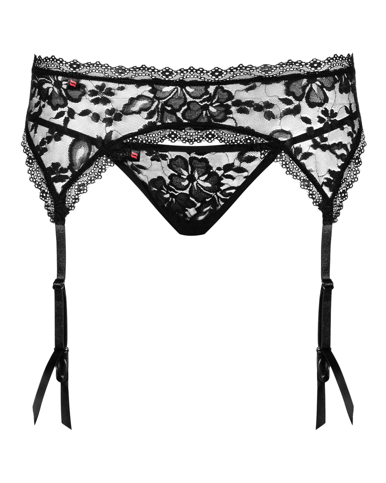 Obsessive - Catia Jarretelgordel & String - Zwart