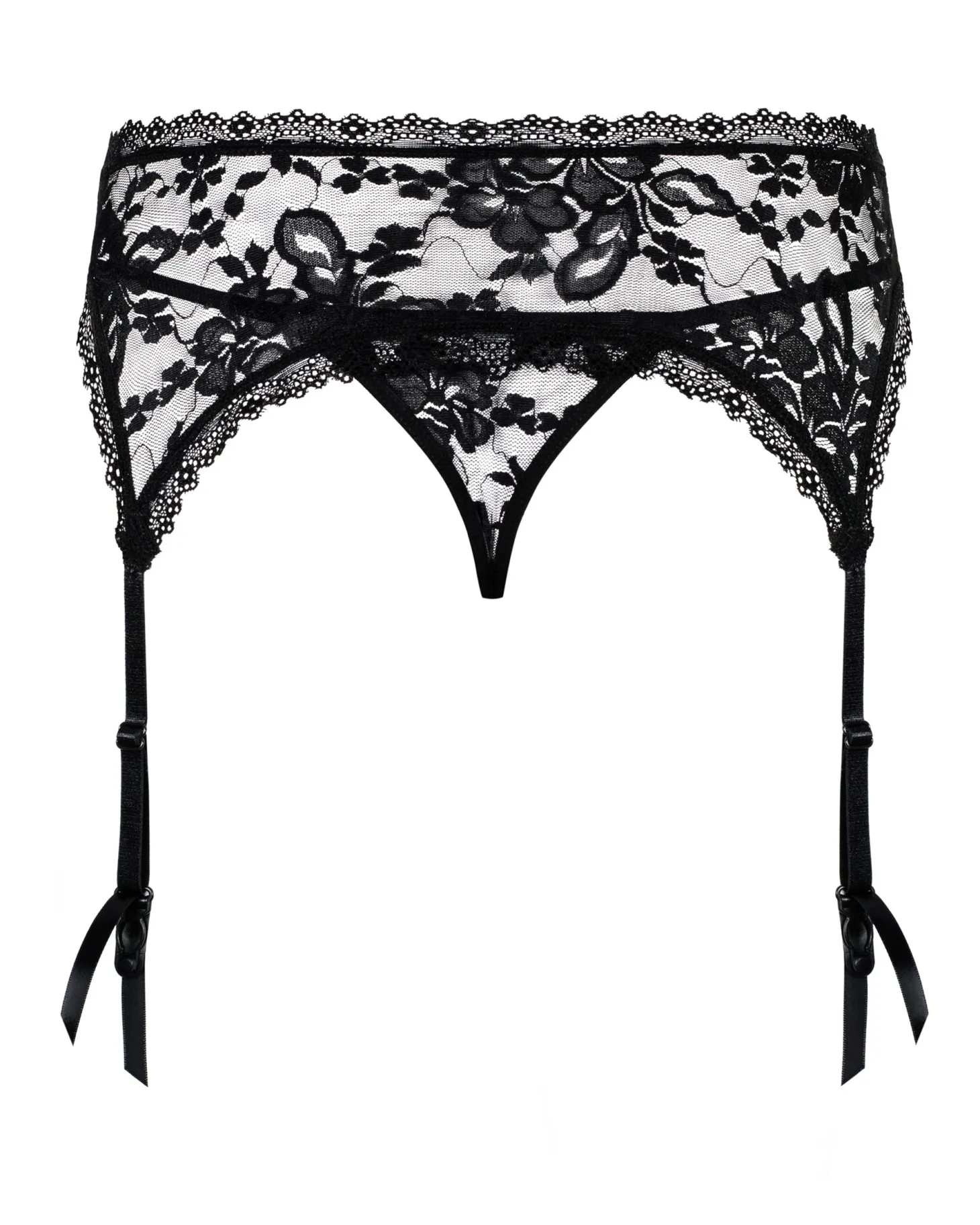 Obsessive - Catia Jarretelgordel & String - Zwart