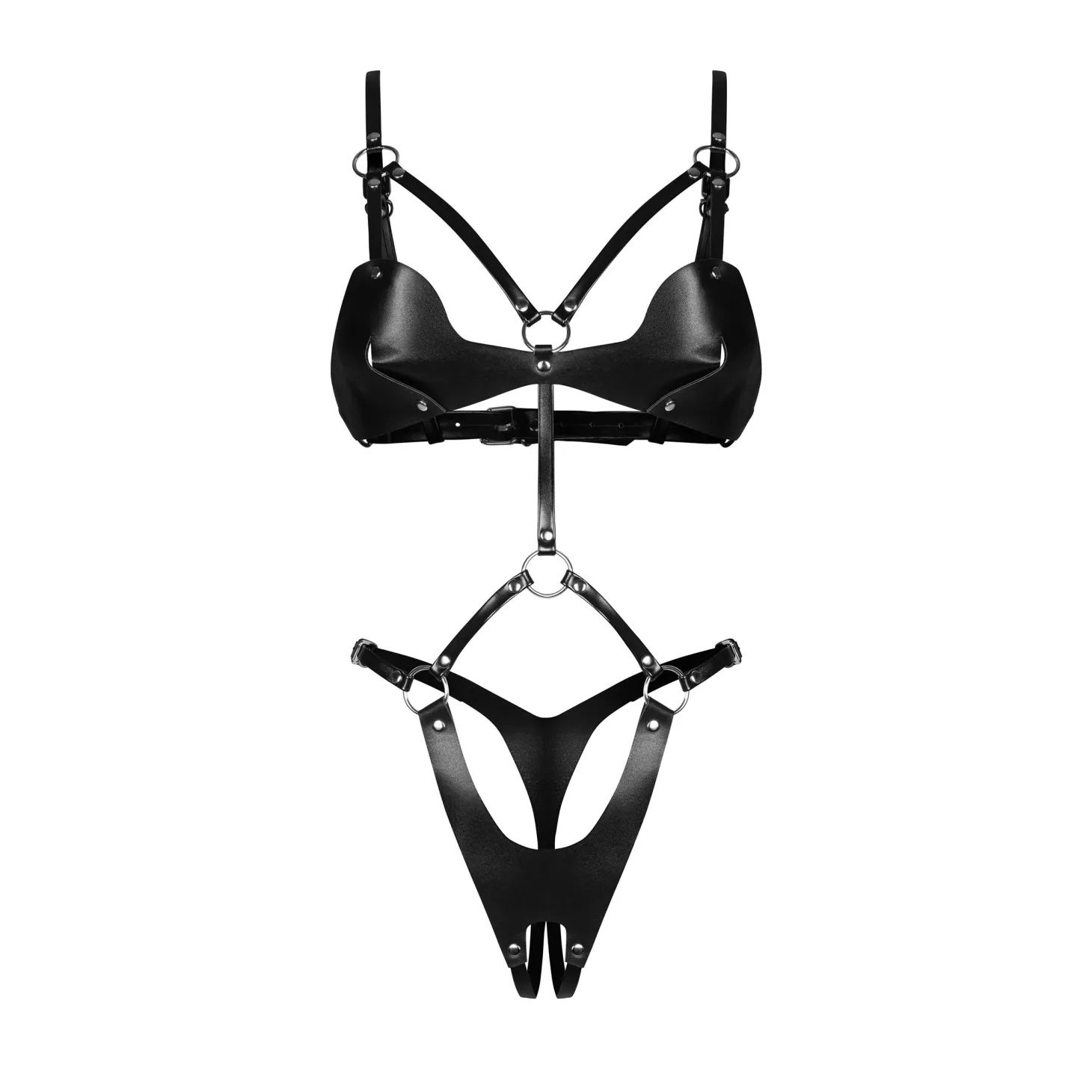 Obsessive - Dame Control Kruisloze Teddy - Zwart
